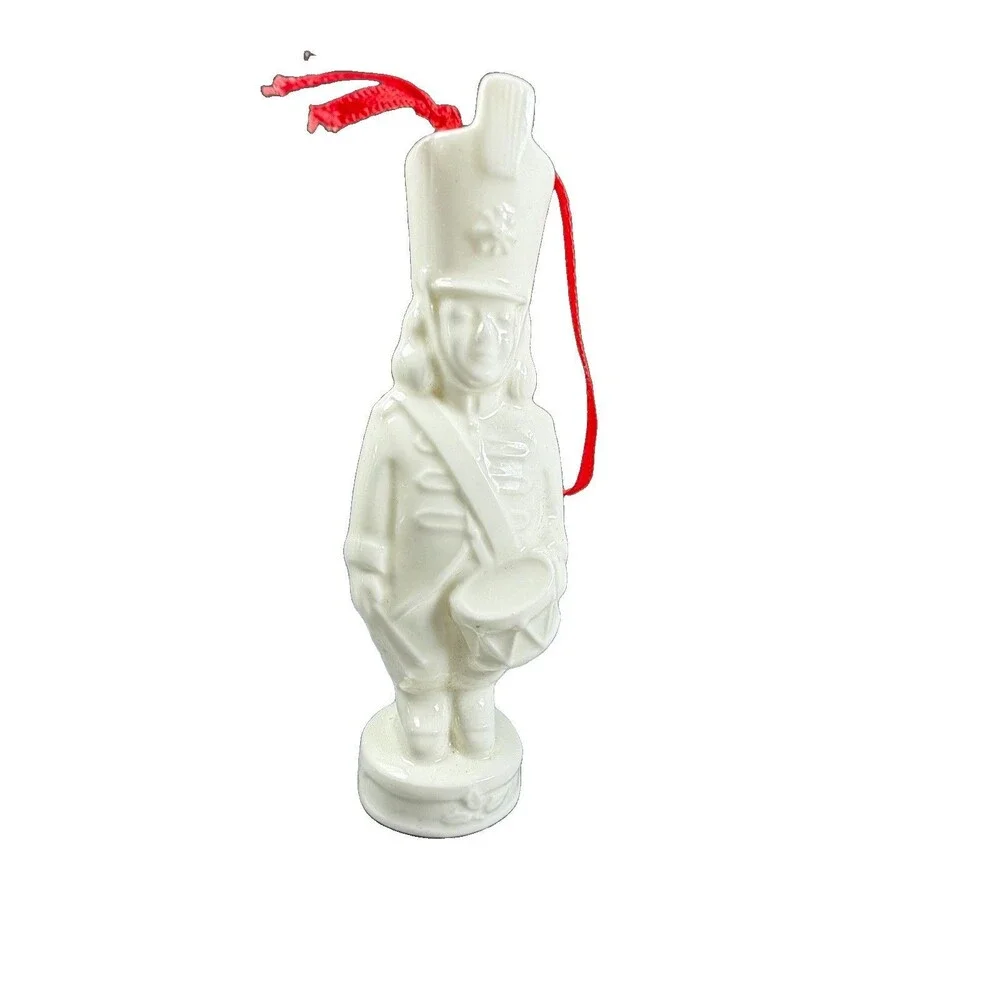 Vintage Pfaltzgraff Drummer Boy Toy Soldier Bone China Christmas Ornament 4.25”
